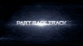 a yellow car with a blue light on the front is driving down a dark road