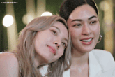 two women are posing for a picture and the caption says lingormgifs