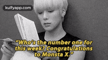 "Who'S The Number One Forthis Week? Congratulationsto Monsta X..Gif GIF - "Who'S The Number One Forthis Week? Congratulationsto Monsta X. Hair Mimsy Farmer GIFs
