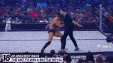 a wrestling match with the miz to win a battle royal written on the bottom of the screen