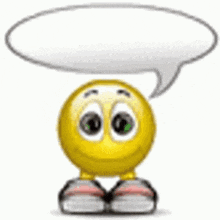 a surprised smiley face with a speech bubble above it that says say !
