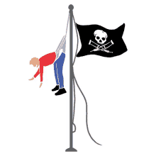 hanging from a thread jackass swinging flag pole holding on