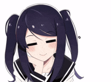 a girl with pigtails is thinking about a man with a thought bubble above her head