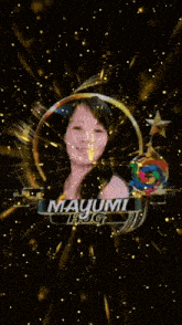 a picture of a woman with the name mayumi on the bottom