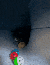 a black cat is looking out of a hole in the wall