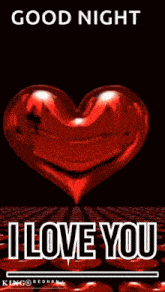 a red heart with the words `` good night i love you '' on it