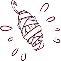 a cartoon drawing of a mummy with tears coming out of its mouth