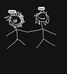 a stick figure drawing of sarah and frost
