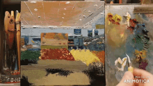 a painting is being painted with the words made in animatica on the bottom right