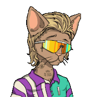 a drawing of a cat wearing sunglasses and a shirt that says ' no free no free ' on it