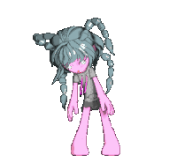 a pixel art of a girl with scorpions on her head