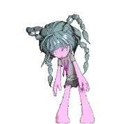 a pixel art of a girl with scorpions on her head