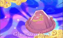 a cartoon drawing of a cone with a face and the word gleecup on the bottom right