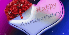 Happy Anniversary Hearts GIF - Happy Anniversary Hearts Roses GIFs