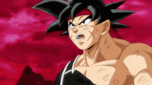 a close up of a cartoon character with black hair