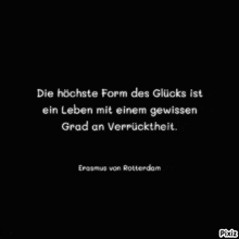 a black background with a quote from erasmus von rotterdam on it