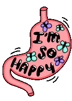 Happy Stomach Sticker - Happy Stomach Aah So Cute Stickers