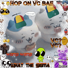 a collage of cartoon characters with the words chop on vc bae on top