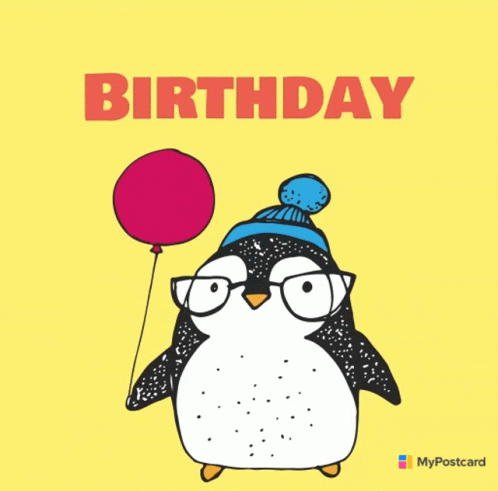 penguin saying happy birthday