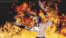 Chainsaw Man Fire GIF - Chainsaw Man Fire Burn It Down GIFs