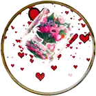 a sticker that says i love my mom with flowers and hearts