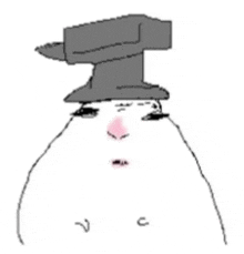 a drawing of a man with an anvil on his head