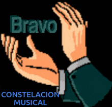 a bravo constellation musical poster with two hands
