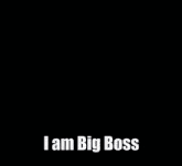 a close up of a man 's face with the words i am big boss below him