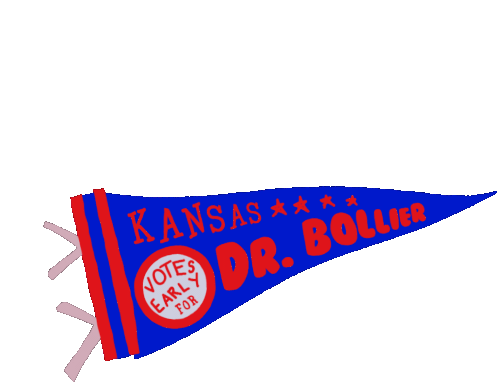 Kansas Votes Early For Dr Bollier Pennant Sticker - Kansas Votes Early For Dr Bollier Pennant Dr Barbra Bollier Stickers