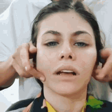 Face Massage Alexandra Daddario GIF - Face Massage Alexandra Daddario GIFs