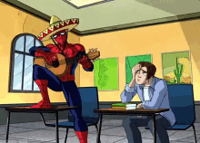 Spider Man Hombre GIF - Spiderman Guitar Peter Parker GIFs