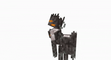 a minecraft monster with a long tongue is standing on a white surface .