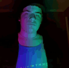 a young man wearing a tommy hilfiger shirt is giving a peace sign