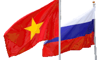 a red and yellow flag with a yellow star and a blue and white flag