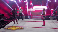 a wrestler is standing in the middle of a wrestling ring with the words slammiversary on the bottom of the screen
