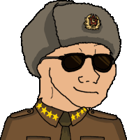 a cartoon drawing of a man wearing sunglasses and a hat
