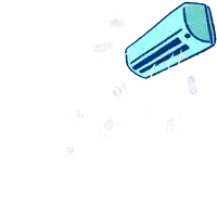 a cartoon drawing of a blue cup with purple lines