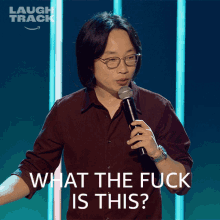 What The Fuck Is This Jimmy O Yang GIF - What The Fuck Is This Jimmy O Yang Laugh Track GIFs