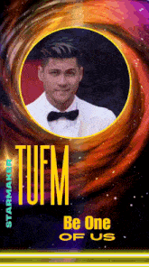 a picture of a man in a tuxedo with the words " tufm be one of us "