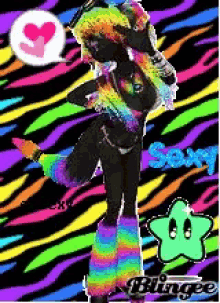 a picture of a girl with a wig and leg warmers says sexy
