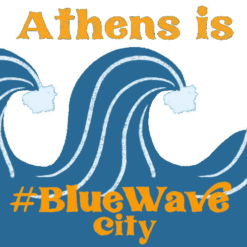 Athens Bluewave Sticker - Athens Bluewave Democrat Stickers