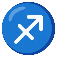 a blue circle with a constellation in the center