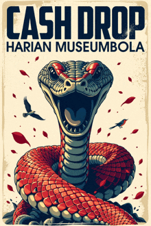 a poster for cash drop harian museumbola with a snake on it