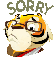 Sad Tiger Says Sorry In English Sticker - The Bengal Tiger Sorry Google Stickers