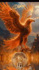 a painting of an eagle with its wings spread and the words universe community