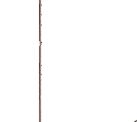 a wooden pole with a white background and a few lines on it .
