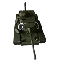 a green tank with a sticker on the front that says ' c ' on it
