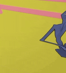 a cartoon drawing of a person laying on a yellow surface