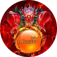 monis77 is written on a red and orange logo