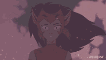 a close up of a cartoon character with the hashtag #shera at the bottom